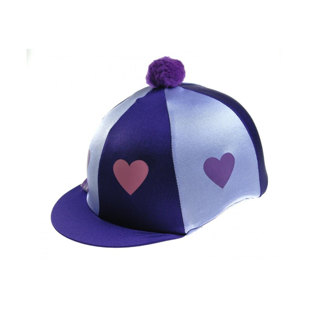 Capz Heartz & Pom Pom Motif Cap Cover (One Size) (Purple/Lilac)
