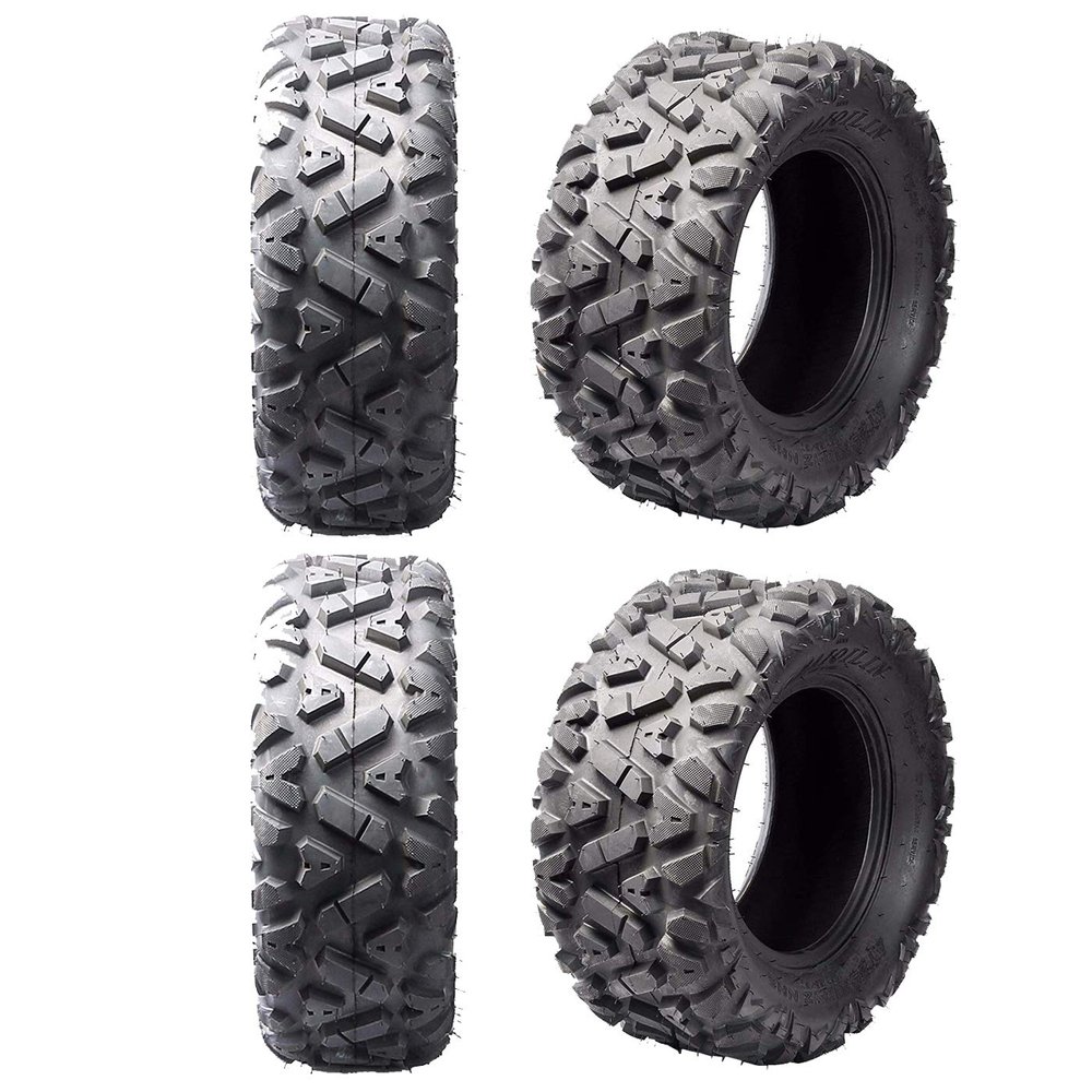 WPHMOTO Pack of 4 ATV Tires 25x8-12 & 25x10-12 Font Rear for Go Kart Quad Buggy