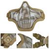 Aoutacc Airsoft Half Face Mask Steel Mesh and Goggles Set,Tactical Masks Protection Gear for Paintball BBS CS Nerf Game Cosplay Halloween Costume Accessories (Tan with Pattern) view 2