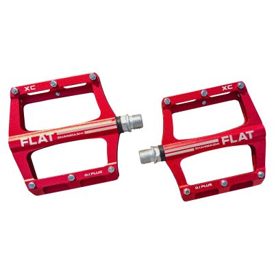 UPANBIKE Mountain Bike Bearing Pedals 9/16'' Spindle Aluminum Alloy Flat Platform for BMX MTB Road Bicycle (Red)