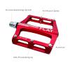 UPANBIKE Mountain Bike Bearing Pedals 9/16'' Spindle Aluminum Alloy Flat Platform for BMX MTB Road Bicycle (Red) view 3
