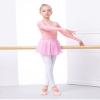 Daydance Pink Girl's Ballet Sweater Cropped Pullover V-Neck Dance Tops Warm Up for Leotards, Long Sleeve view 3