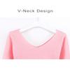 Daydance Pink Girl's Ballet Sweater Cropped Pullover V-Neck Dance Tops Warm Up for Leotards, Long Sleeve view 4