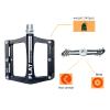 UPANBIKE Mountain Bike Bearing Pedals 9/16'' Spindle Aluminum Alloy Flat Platform for BMX MTB Road Bicycle (Black) view 4