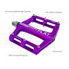 UPANBIKE Mountain Bike Bearing Pedals 9/16'' Spindle Aluminum Alloy Flat Platform for BMX MTB Road Bicycle (Purple) view 3