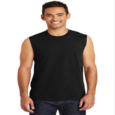 Port & Co Men's Core Cotton Sleeveless Tee, Jet Black, Small
