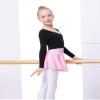 Daydance Black Girl's Ballet Sweater Cropped Pullover V-Neck Dance Tops Warm Up for Leotards, Long Sleeve view 2