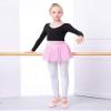 Daydance Black Girl's Ballet Sweater Cropped Pullover V-Neck Dance Tops Warm Up for Leotards, Long Sleeve view 3