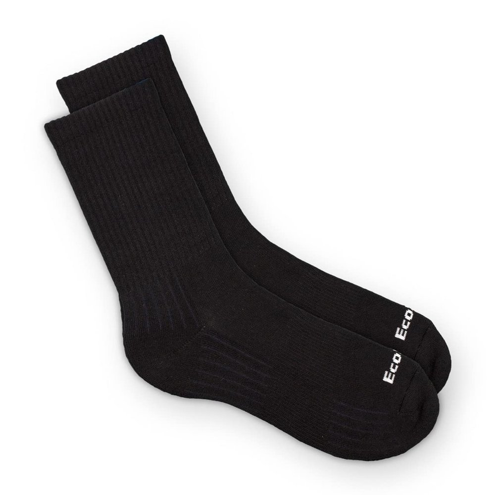 Ecosox Unisex Active Sport Crew 5 Pack (US, Alpha, Medium, Regular, Regular, Black)