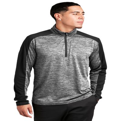 SPORT-TEK Unisex PosiCharge Electric Heather Colorblock Quarter Zip Pullover | Athletic Light Jacket for Men & Women
