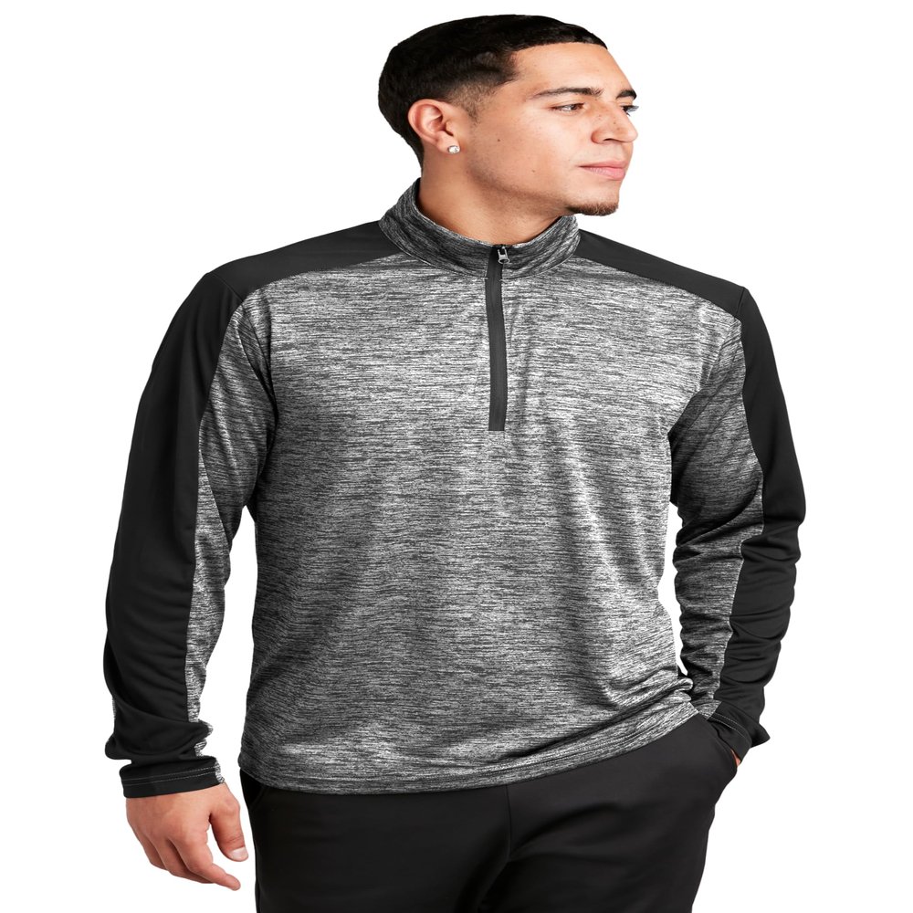 SPORT-TEK Unisex PosiCharge Electric Heather Colorblock Quarter Zip Pullover | Athletic Light Jacket for Men & Women