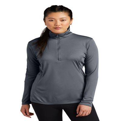 SPORT-TEK Women's PosiCharge Competitor Quarter Zip Pullover, Grey Concrete, Medium
