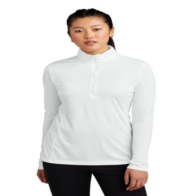 SPORT-TEK Women's PosiCharge Competitor Quarter Zip Pullover, White, Large