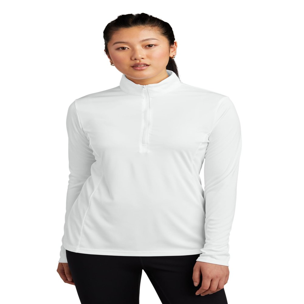SPORT-TEK Women's PosiCharge Competitor Quarter Zip Pullover, White, Large