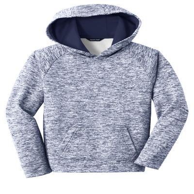 SPORT-TEK Youth PosiCharge Electric Heather Fleece Hooded Pullover, True Navy Electric, Medium