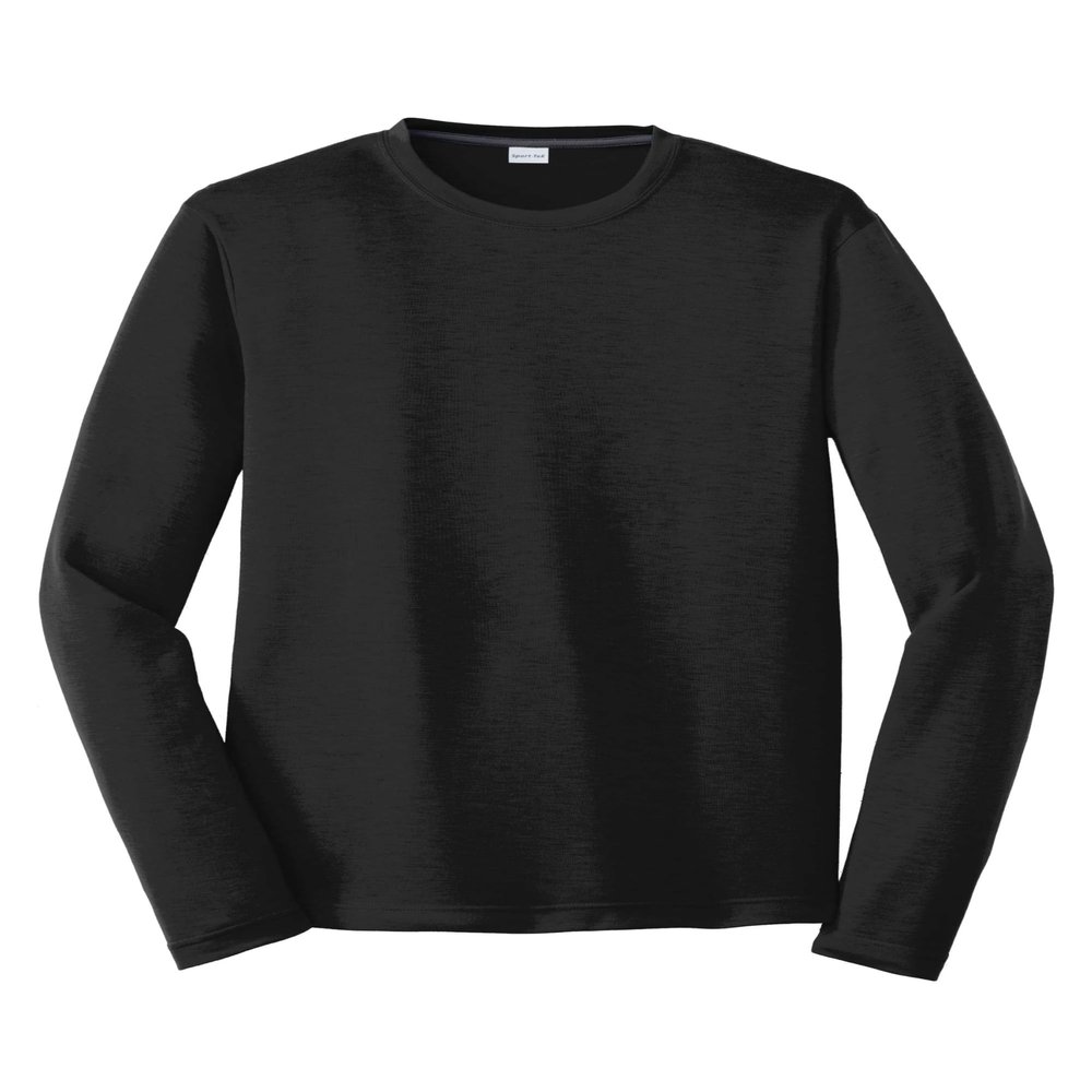 SPORT-TEK Unisex PosiCharge Long Sleeve Competitor Cotton Touch Tee | Breathable Shirt for Men & Women, Athletic Summer Top Black
