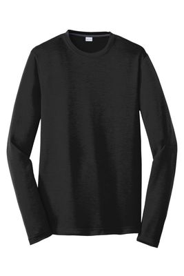 SPORT-TEK Unisex PosiCharge Long Sleeve Competitor Cotton Touch Tee | Breathable Shirt for Men & Women, Athletic Summer Top Black