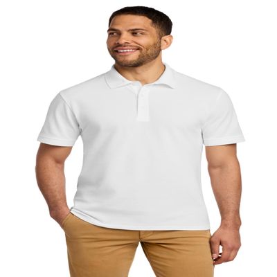 Port & Co Combed Ring Spun Pique Polo KP1500, White, 3X-Large