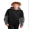 SPORT-TEK Youth Sport-Wick Mineral Freeze Fleece Colorblock Hooded Pullover, Black/Black, X-Small view 1