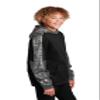SPORT-TEK Youth Sport-Wick Mineral Freeze Fleece Colorblock Hooded Pullover, Black/Black, X-Small view 2