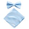 Spring Notion Men's Solid Color Satin Microfiber Bow Tie and Hankerchief Set Light Blue view 1
