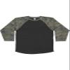 LAT Youth Jersey Crew Neck Raglan 3/4 Sleeve Baseball Tee, Vintage Smoke/Vintage Camo, Small view 1