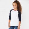 LAT Youth Jersey Crew Neck Raglan 3/4 Sleeve Baseball Tee, Vintage Smoke/Vintage Camo, Small view 3