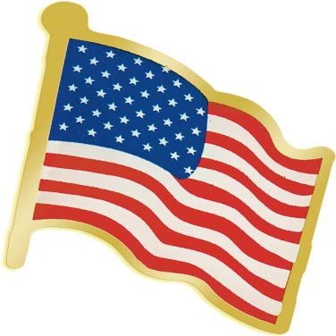 Crown Awards Gold American Flag Lapel Pin - USA Flag Lapel Pins 20 Pack Prime