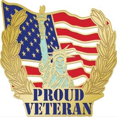 1" Proud Veteran Pin - Gold Veterans Lapel Pins 50 Pack