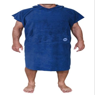 BESTA Surf Poncho, Wetsuit Changing Robe/Towel with Hood and Front Pocket. Thick Microfiber Material (Blue, Medium)