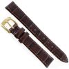 12mm Di Modell Brown Bali Louisiana Alligator Pattern On Calfskin Watch Band XS view 2