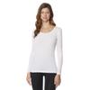 32 Degrees Women's Heat Plus Baselayer Lounge Comfy Active Wicking Scoop Top, White, Large view 1