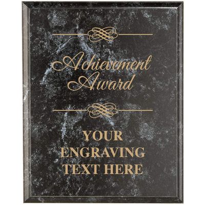 Crown Awards Corporate Appreciation Plaques - 9 x 12 Achievement Award Black Marbleized Recognition Trophy Plaque Award Prime