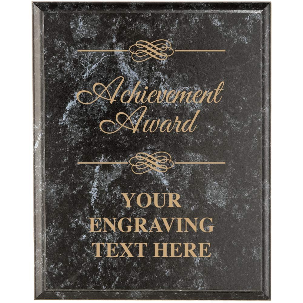 Crown Awards Corporate Appreciation Plaques - 9 x 12 Achievement Award Black Marbleized Recognition Trophy Plaque Award Prime