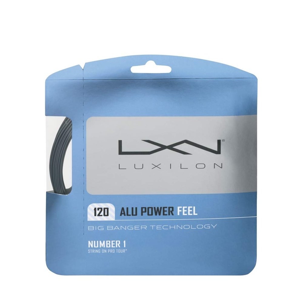 Luxilon Big Banger ALU Power Feel 17 Gauge - 120 Polyester (Poly) Tennis Racquet String 4-Pack (4 Sets Per Order)