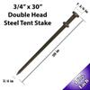 Moose Supply Double Head Tent Stakes, Heavy Duty Steel Outdoor Ground Spikes to Anchor Commercial Inflatables, Party Tents and Camping Shelters, 3/4 Inch x 30 Inch, Pack of 4 view 2