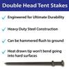 Moose Supply Double Head Tent Stakes, Heavy Duty Steel Outdoor Ground Spikes to Anchor Commercial Inflatables, Party Tents and Camping Shelters, 3/4 Inch x 30 Inch, Pack of 4 view 3