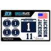 JRS Decals Baseball Softball Player Bat Knob and Helmet Decal Kit - Complete ID Set with Name and Numbers (Navy Blue) view 1
