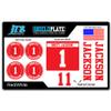 JRS Decals Baseball Softball Player Bat Knob and Helmet Decal Kit - Complete ID Set with Name and Numbers (Red) view 1