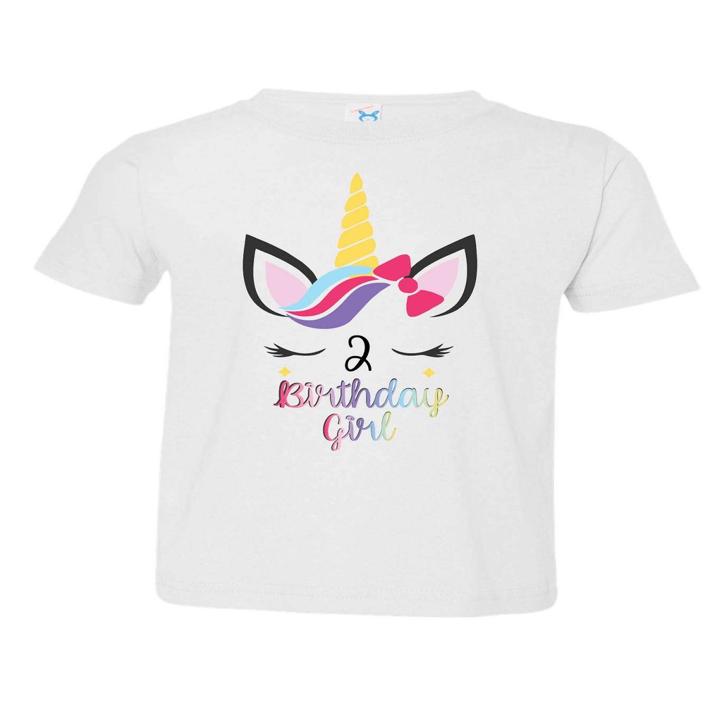 ALLNTRENDS Kids Youth T Shirt Unicorn Birthday Girl Age 2-12 Cute Unicorn Outfit (XS, Age 2)