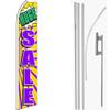 MWS Huge Sale Yellow/Green/Purple Swooper Flag & 16ft Flagpole Kit/Ground Spike view 1