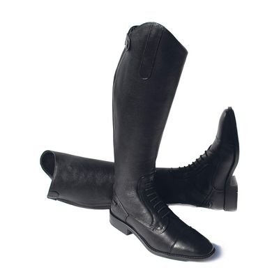 Rhinegold Elite Luxus Leather Laced Riding Boot, Black, Size 10 (EU44) - Calf 1