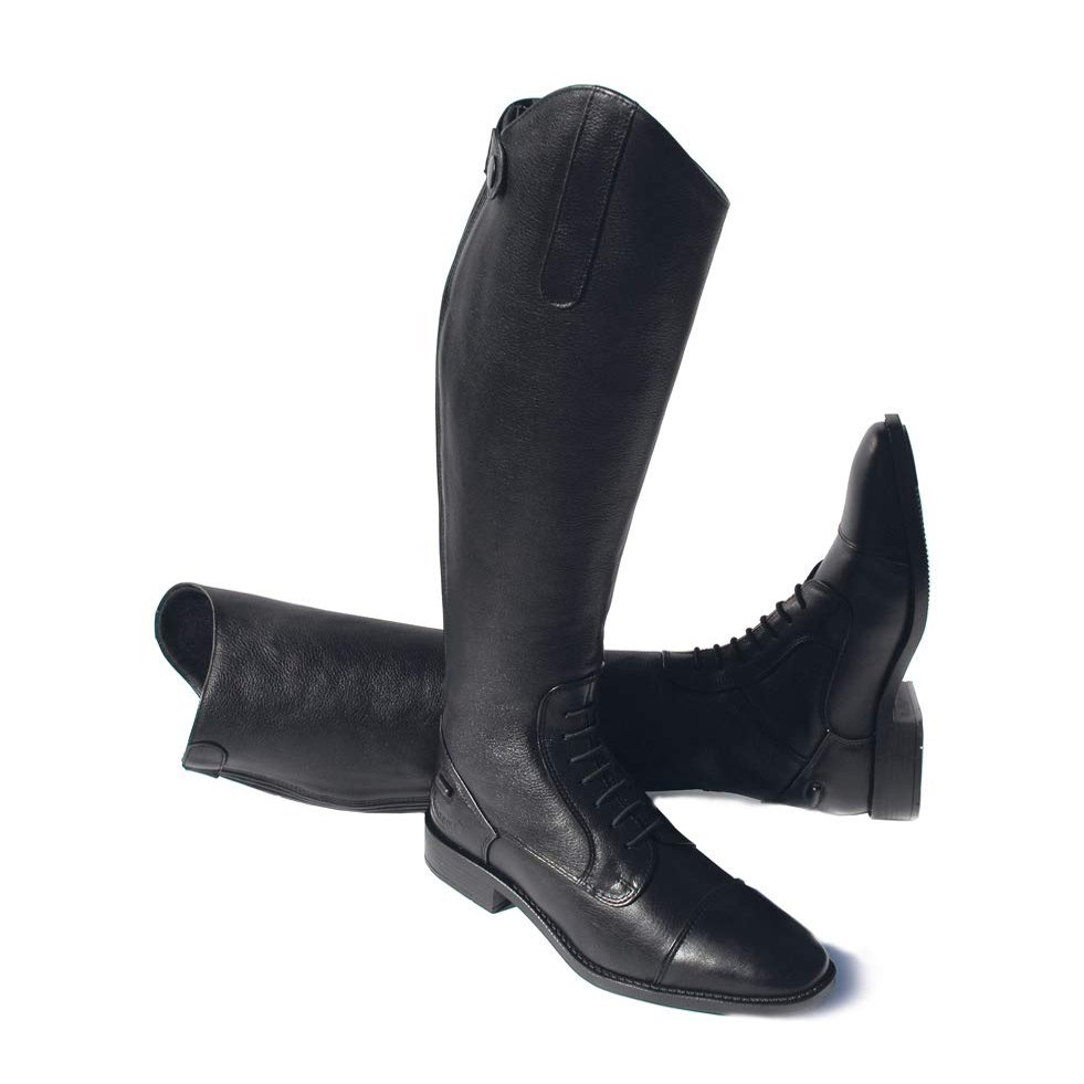 Rhinegold Elite Luxus Leather Laced Riding Boot, Black, Size 10 (EU44) - Calf 1