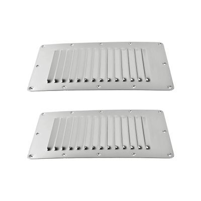 MARINE CITY 304 Grade Stainless Steel Rectangle Stamped Louvered Vent 5 x 9 Inches for Marines Yachts Ships Kayaks (Pack of 2)