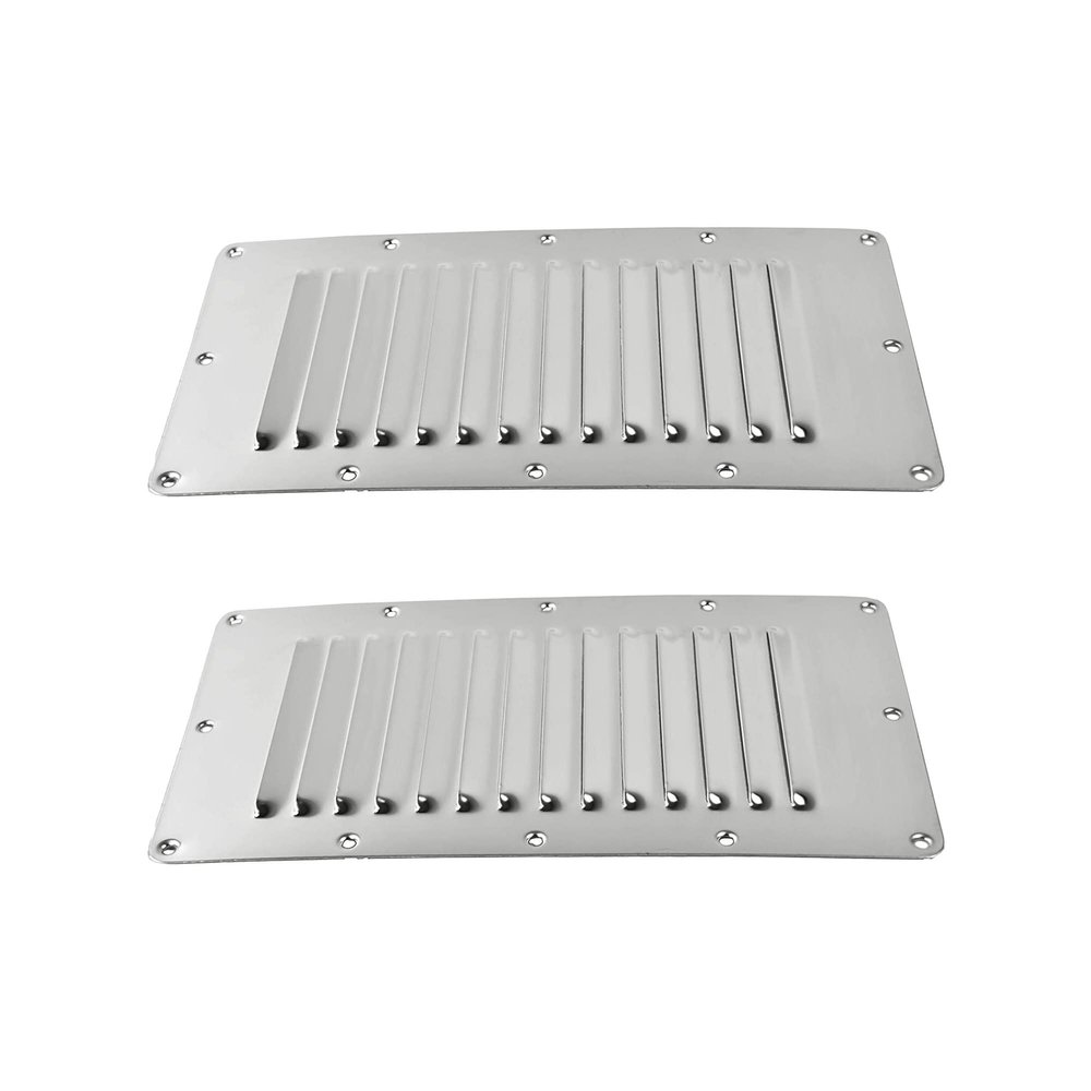 MARINE CITY 304 Grade Stainless Steel Rectangle Stamped Louvered Vent 5 x 9 Inches for Marines Yachts Ships Kayaks (Pack of 2)