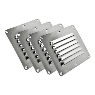 MARINE CITY Rectangle Stamped Louvered Vent Durable 304 Stainless Steel, Mirror Finish, Easy to Install, 5 x 4-1/2 Inches, Ideal for Boats, Yachts, Ships & Caravans (Pack of 4)