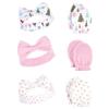 Hudson Baby Unisex Baby Cotton Headband and Scratch Mitten Set, Sparkle Trees, 0-6 Months view 1