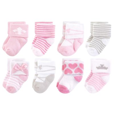 Hudson Baby Unisex Cotton Rich Newborn and Terry Socks, Royal, 0-6 Months