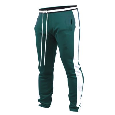 SCREENSHOT Men's Athletic Fitness Slim Fit Workout Track Pants BASIC S41700-Green/White-Large