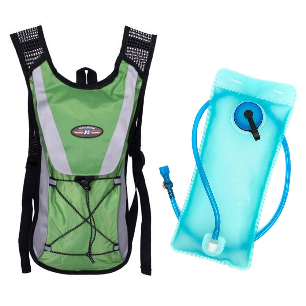 MAXMIKO Hydration Pack Water Rucksack Backpack Bladder Bag Water Bladder Cycling Hiking Camping Climbing Travel Camelback + 2L Hydration Bladder (Green)